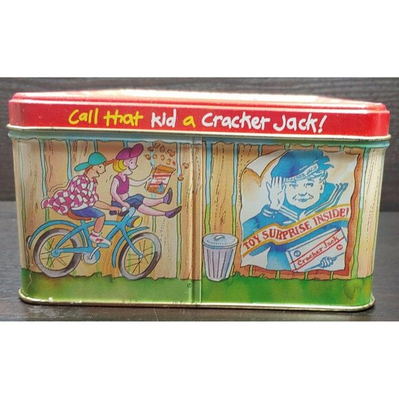 Limited Edition Cracker Jack Collectible Tin Canister With Baseball Theme VTG - Picture 2 of 9